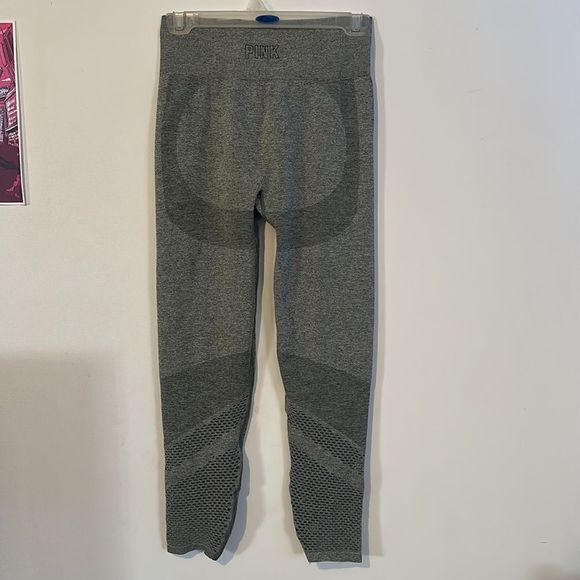 PINK VS Victoria's Secret Workout Leggings mesh bottom legging tights grey bumm - Picture 4 of 6